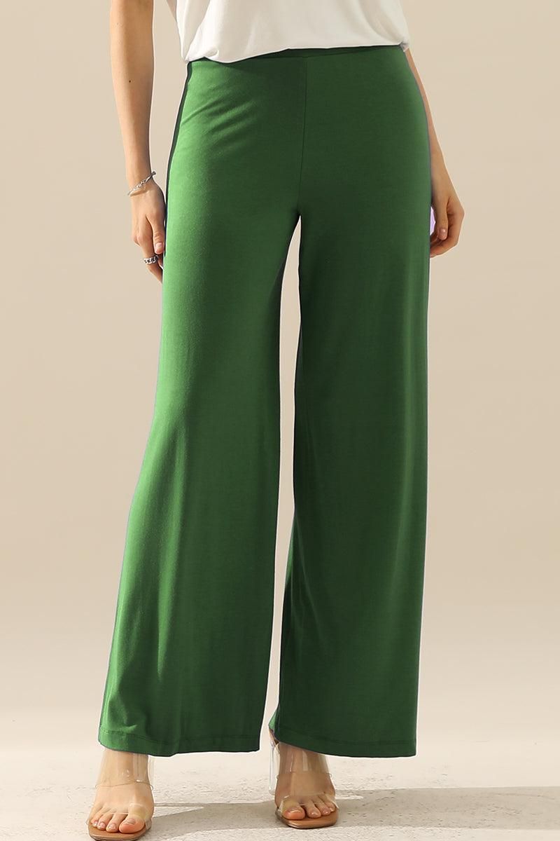 HIGH WAIST WIDE LEG PALAZZO LOOSE CASUAL PANTS - Doublju