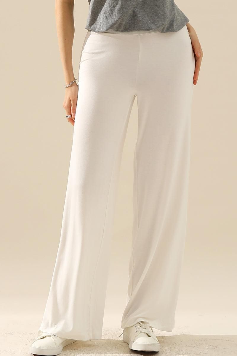 HIGH WAIST WIDE LEG PALAZZO LOOSE CASUAL PANTS - Doublju