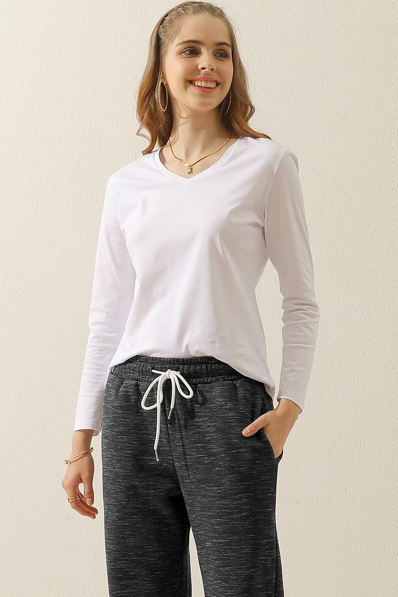 HIGH WAISTED STRAIGHT WIDE LEG LONG SWEAT PANTS - Doublju