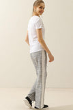 HIGH WAISTED STRAIGHT WIDE LEG LONG SWEAT PANTS - Doublju