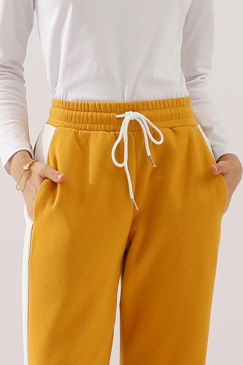 HIGH WAISTED STRAIGHT WIDE LEG LONG SWEAT PANTS - Doublju