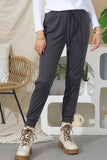 WAIST TIED CASUAL TRACK JOGGER LONG PANTS