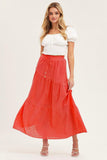 WOMEN CASUAL HIGH WAISTED PLEATED LONG SKIRT - Doublju