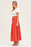 WOMEN CASUAL HIGH WAISTED PLEATED LONG SKIRT - Doublju