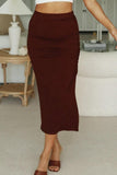 WOMEN HIGH WAISTED DOUBLE SPLIT LONG MAXI SKIRTS - Doublju