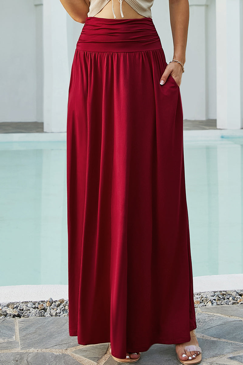 CASUAL LONG LENGTH MAXI STYLE WAIST LIGHT SKIRT