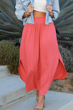 SMOCKING WAIST MAXI SKIRT WITH SIDE POCKET - Doublju