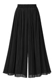 HIGH WAIST WIDE LEG CHIFFON PANTS - Doublju