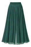 HIGH WAIST WIDE LEG CHIFFON PANTS - Doublju