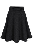 MIDI LENGTH GATHERED WARM SKIRT - Doublju