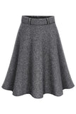 MIDI LENGTH GATHERED WARM SKIRT - Doublju