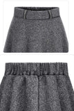 MIDI LENGTH GATHERED WARM SKIRT - Doublju