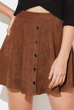 WOMEN FRONT BUTTONED CORDUROY UMBRELLA SKIRT