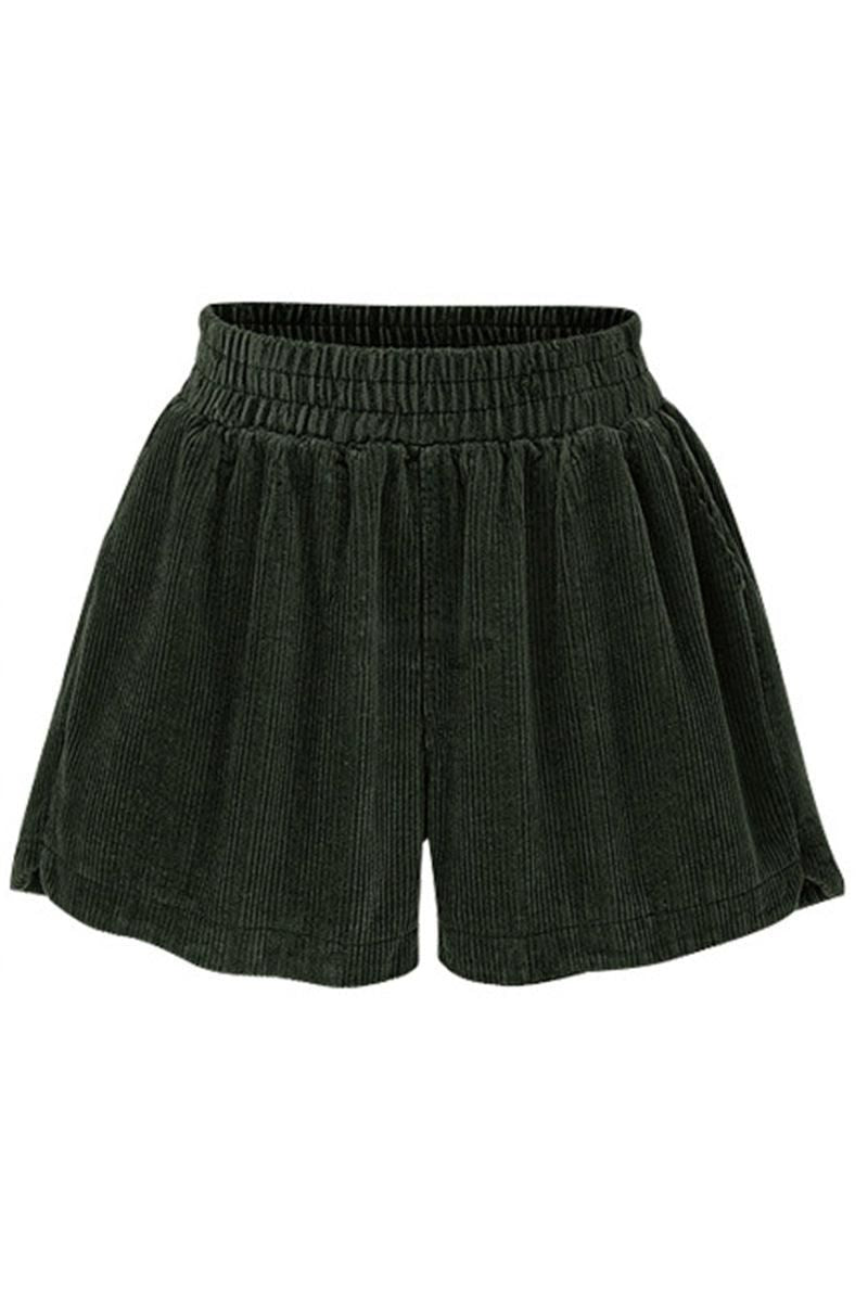 WAIST BANDING CORDUROY WARM SHORTS - Doublju