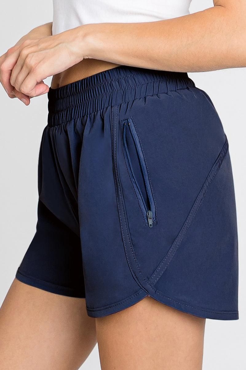 ZIPPER POCKET DETAILED CASUAL SHORT PANTS - Doublju