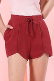 BANDED HIGH WAIST SHORT BINDING PANTS WITH STRING - Doublju