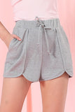 BANDED HIGH WAIST SHORT BINDING PANTS WITH STRING - Doublju