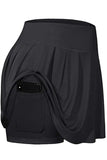 POCKET STRETCH SPORTS FITNESS TENNIS PLEATED SKIRT - Doublju