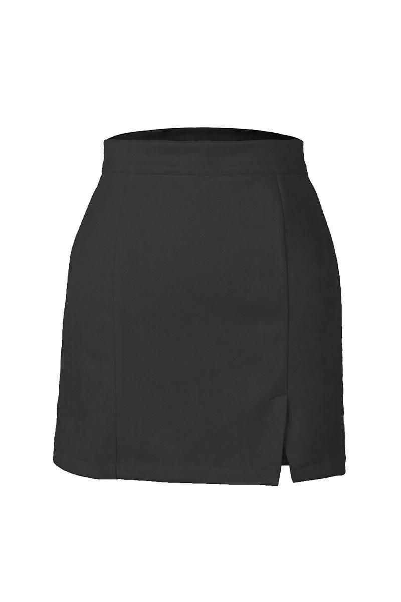 WOMENS HIGH WAIST FAUX SUEDE ZIPPER MINI SKIRT - Doublju