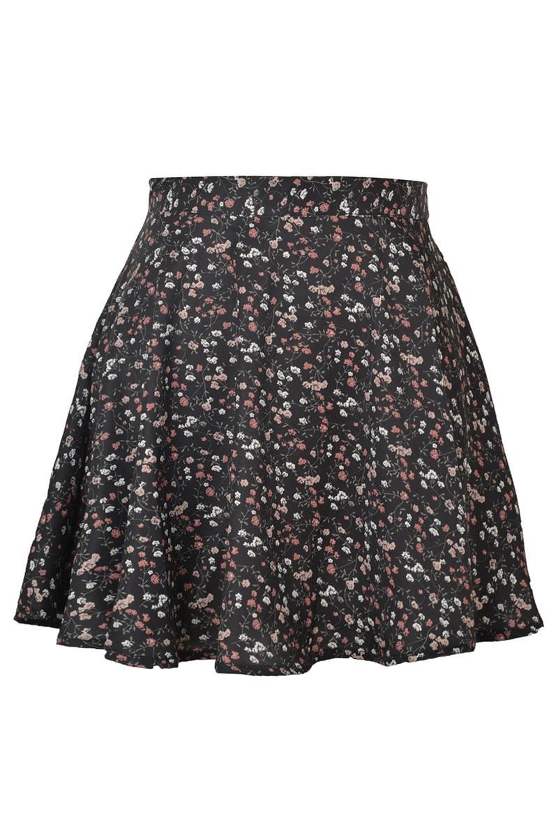 SUMMER HIGH WAISTED CHIFFON FLORAL MINI SKIRT - Doublju