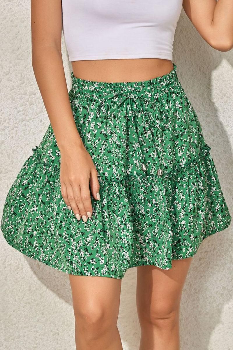 FLORAL A LINE SHORT PRINTING SKIRT FOR WOMEN - Doublju