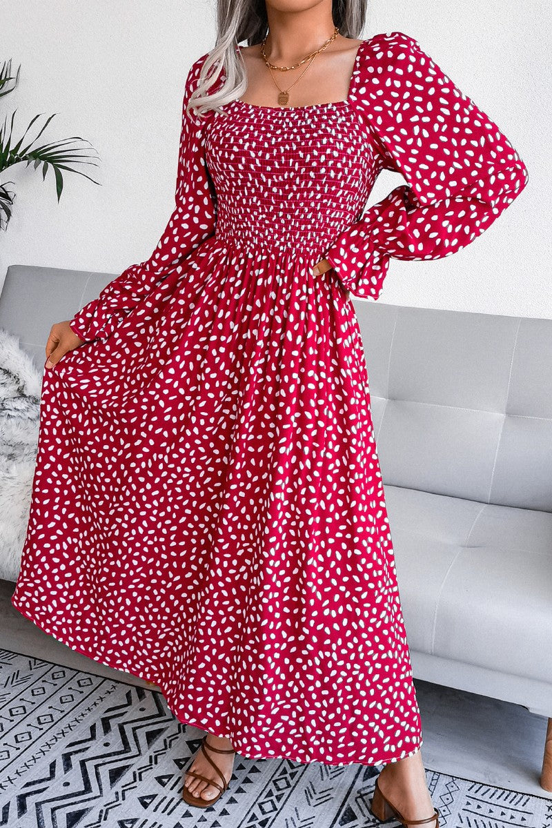 WOMEN OVERSIZED LOOSE FIT SQUARE NECK MAXI DRESS