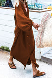 WOMEN LOOSE FIT OVERSIZED BUTTON DOWN MAXI DRESS