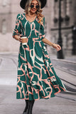 FASHION WOMEN PRINT LONG SLEEVE DRESS