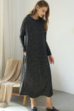 SOFT AND WARM ROUND NECK SWEATER KNIT TUNIC DRESS - Doublju