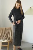 SOFT AND WARM ROUND NECK SWEATER KNIT TUNIC DRESS - Doublju