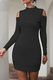 SLIM SEXY TURTLENECK STRAPLESS DRESS - Doublju