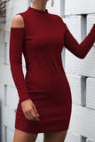 SLIM SEXY TURTLENECK STRAPLESS DRESS - Doublju