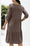 LOOSE CASUAL BUTTON DRESS - Doublju