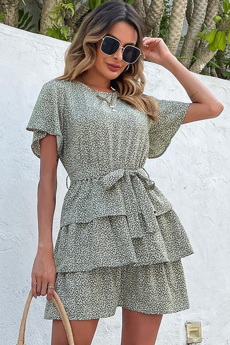 LAYERED CAKE SHORT DRESS - Doublju