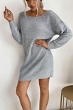 LOOSE FIT COMFY KNITTED DRESS - Doublju