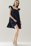 ANGEL WINGS SLEEVE RUFFLED LACE MINI DRESS - Doublju