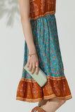 BOHEMIAN LACE SUSPENDER RUFFLE DRESS - Doublju
