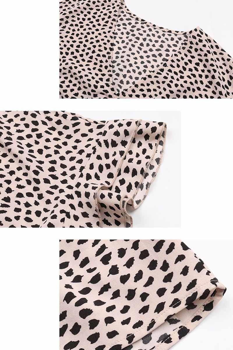 LEOPARD PATTERN SLIT LONG DRESS - Doublju