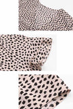 LEOPARD PATTERN SLIT LONG DRESS - Doublju