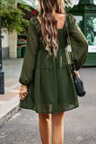 LONG SLEEVED SHORT SKIRT DRESS - Doublju