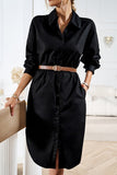 WOMEN CASUAL BUTTON DOWN COLLARED SHIRTS DRESS