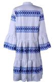 WOMEN BOHEMIAN BOHO RUFFLED MINI CASUAL DRESS