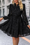 WOMEN ELEGANT LACE TRIM LAYERED BUTTON DOWN DRESS