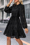 WOMEN ELEGANT LACE TRIM LAYERED BUTTON DOWN DRESS