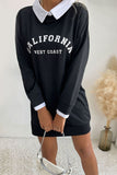 WOMEN CALIFORNIA LETTERING LONG SLEEVE MINI DRESS