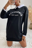 WOMEN CALIFORNIA LETTERING LONG SLEEVE MINI DRESS