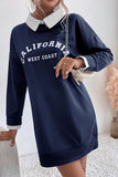 WOMEN CALIFORNIA LETTERING LONG SLEEVE MINI DRESS