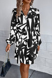 WOMEN LOOSE FIT PATTERNED COLLAR SHIRTS DRESS