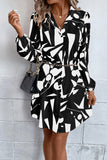 WOMEN LOOSE FIT PATTERNED COLLAR SHIRTS DRESS