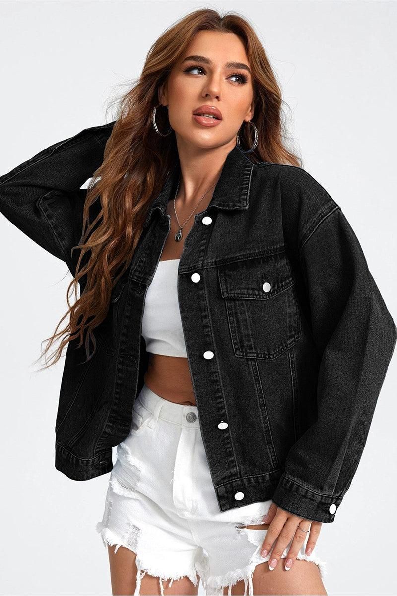 BUTTON DOWN CASUAL DENIM JACKET - Doublju